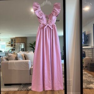 *NWT* For Love & Lemons Miriam Pink Maxi Length Dress Wedding Guest Formal (XS)